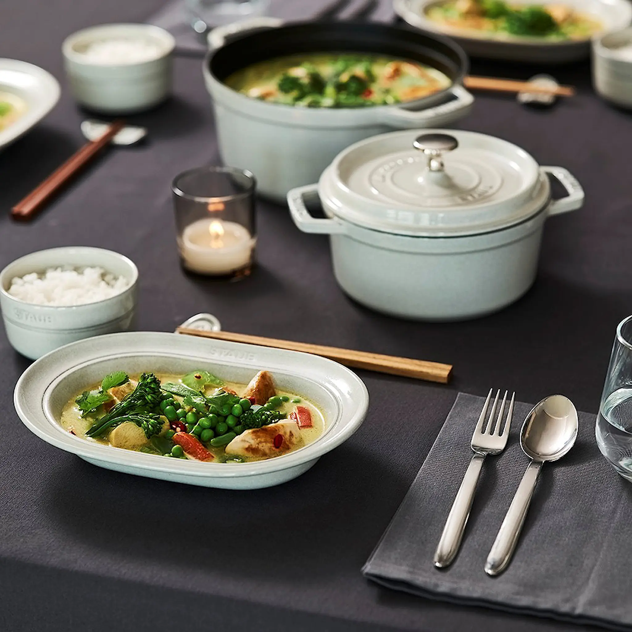 Staub Gryta 3,8 L rund White Truffle