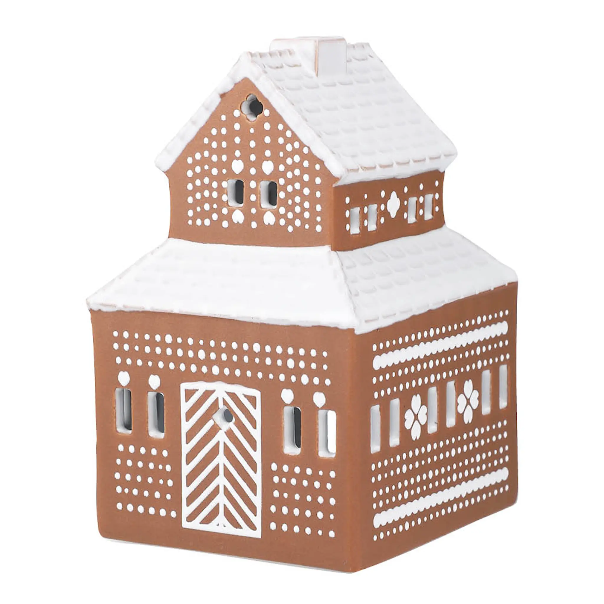 Kähler Pepparkakshus ljuslykta Villa 10 cm brun