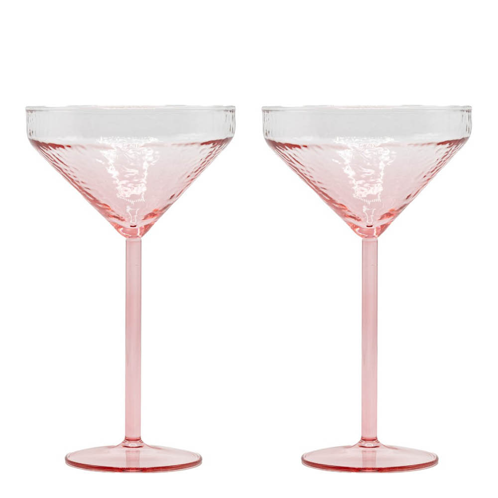 Brût - Claude Cocktail-Lasi 13x21 cm 2 kpl Vaaleanpunainen