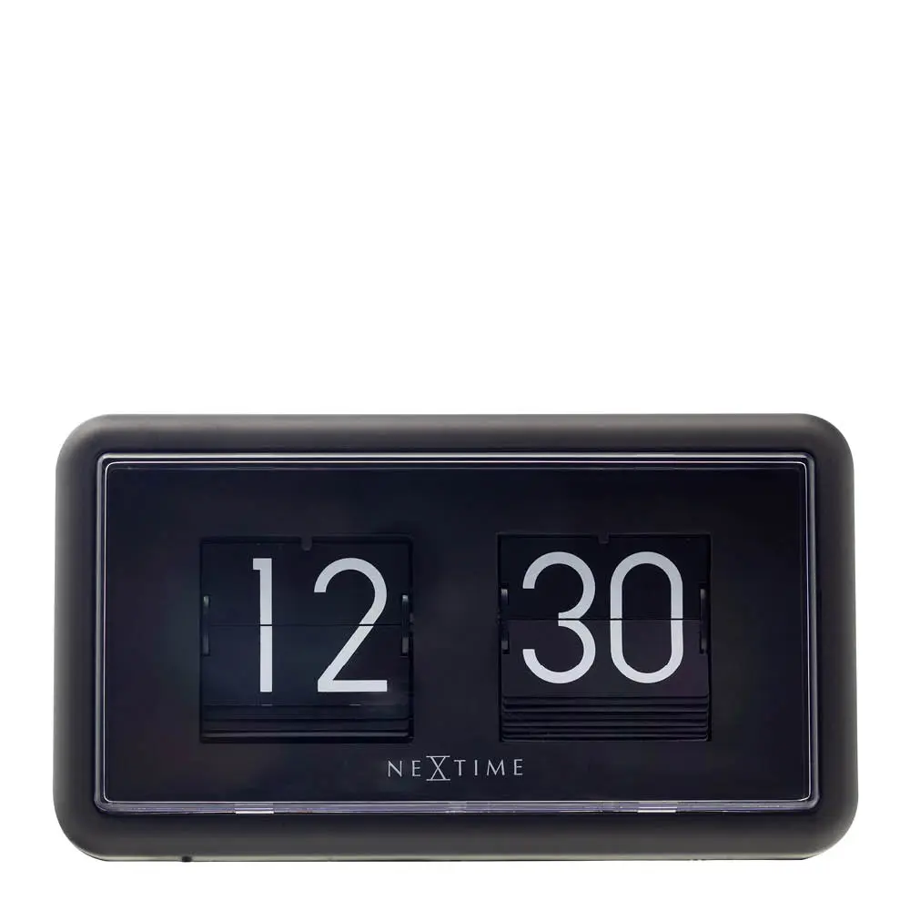 Flip Clock 24HR Pöytäkello / Seinäkello 18 cm Musta