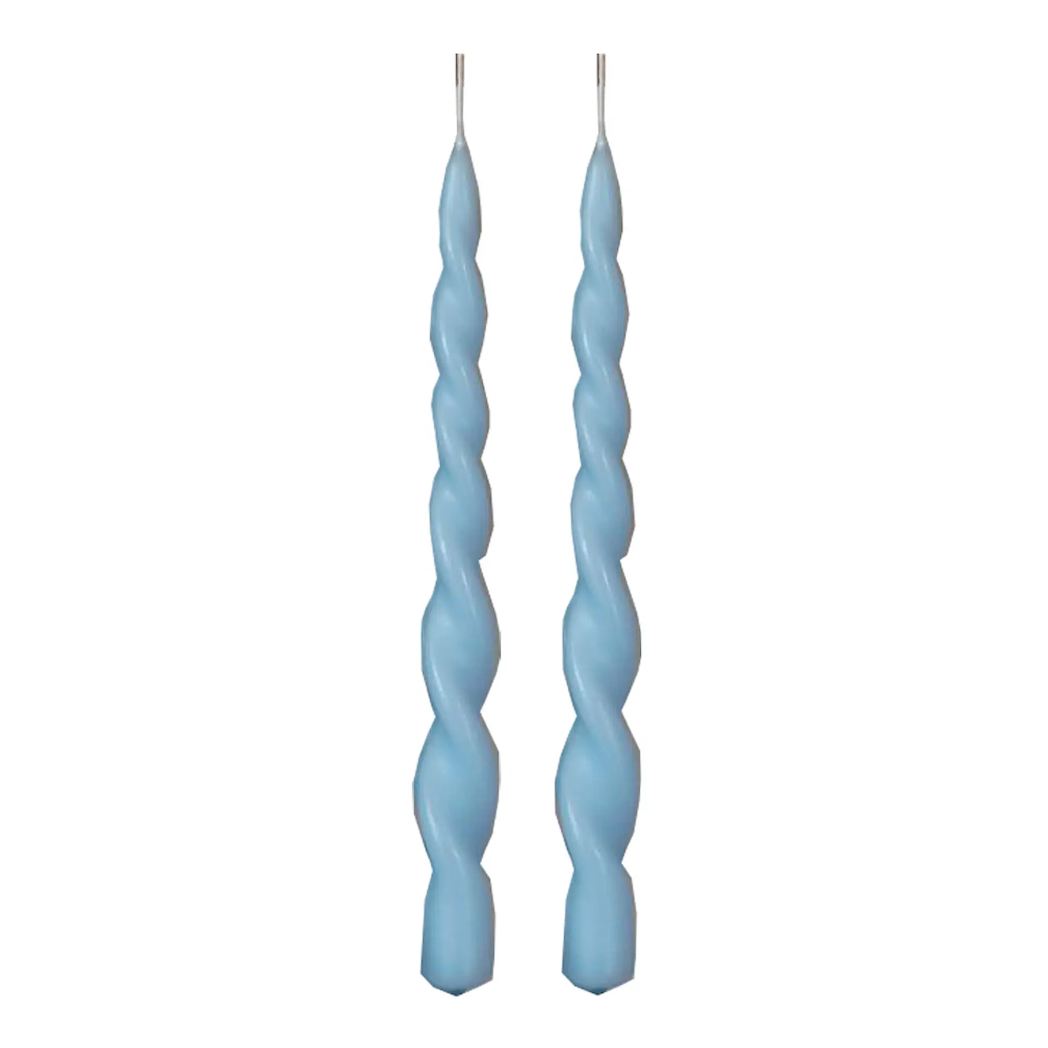Vio Ljusfabrik Snurrade ljus 29 cm 2-pack Ljusblå