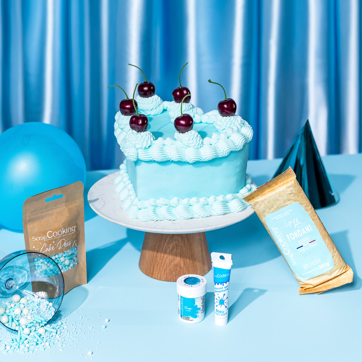 ScrapCooking Strössel små kulor 55 g blå/vit