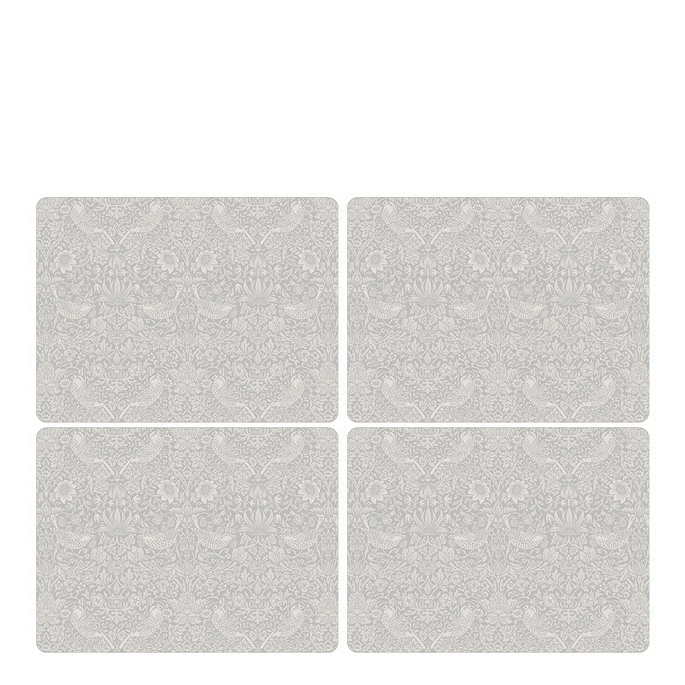 Morris & Co - Pure Morris Pöytätabletti 30x40cm 4 kpl Strawberry Thief Harmaa