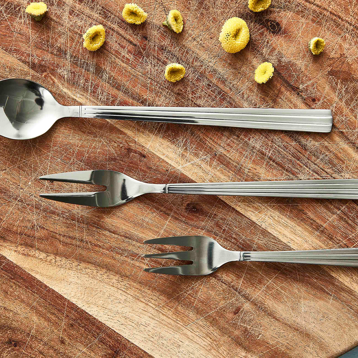 Aida Groovy lång gaffel polerad