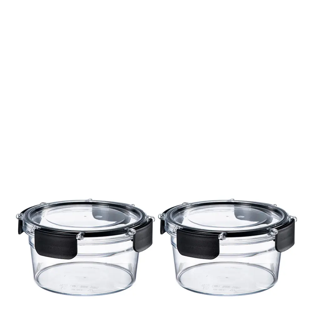 LocknLock Säilytyspurkki 0,7 L 2 kpl Kirkas/Musta