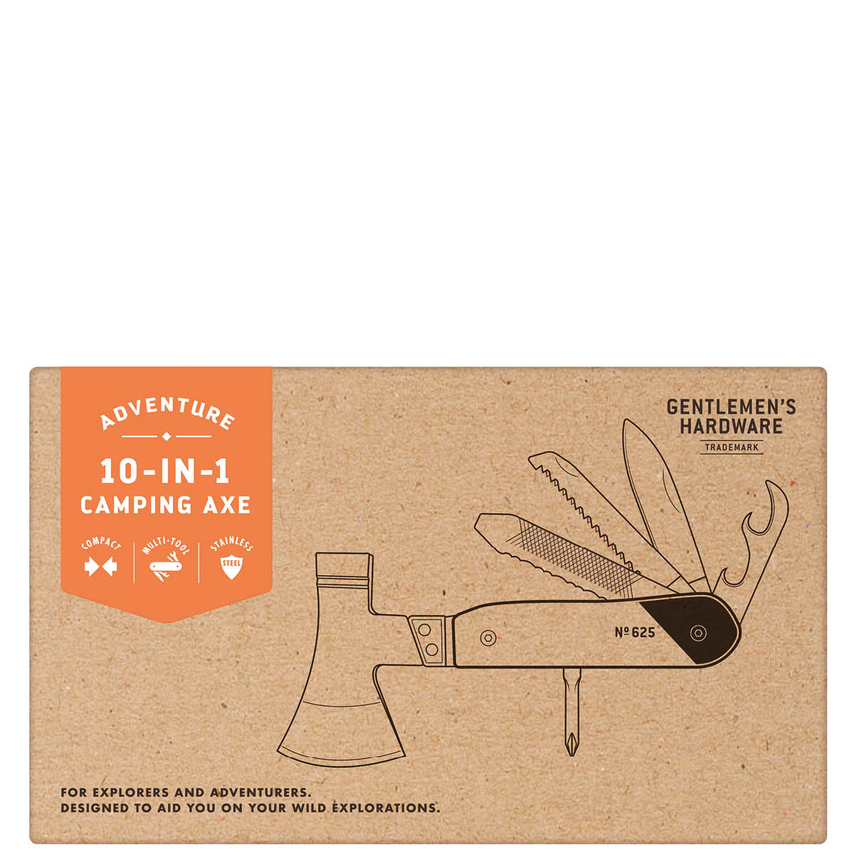 Gentlemen's Hardware Multiverktyg 10-i-1 yxa med trähandtag