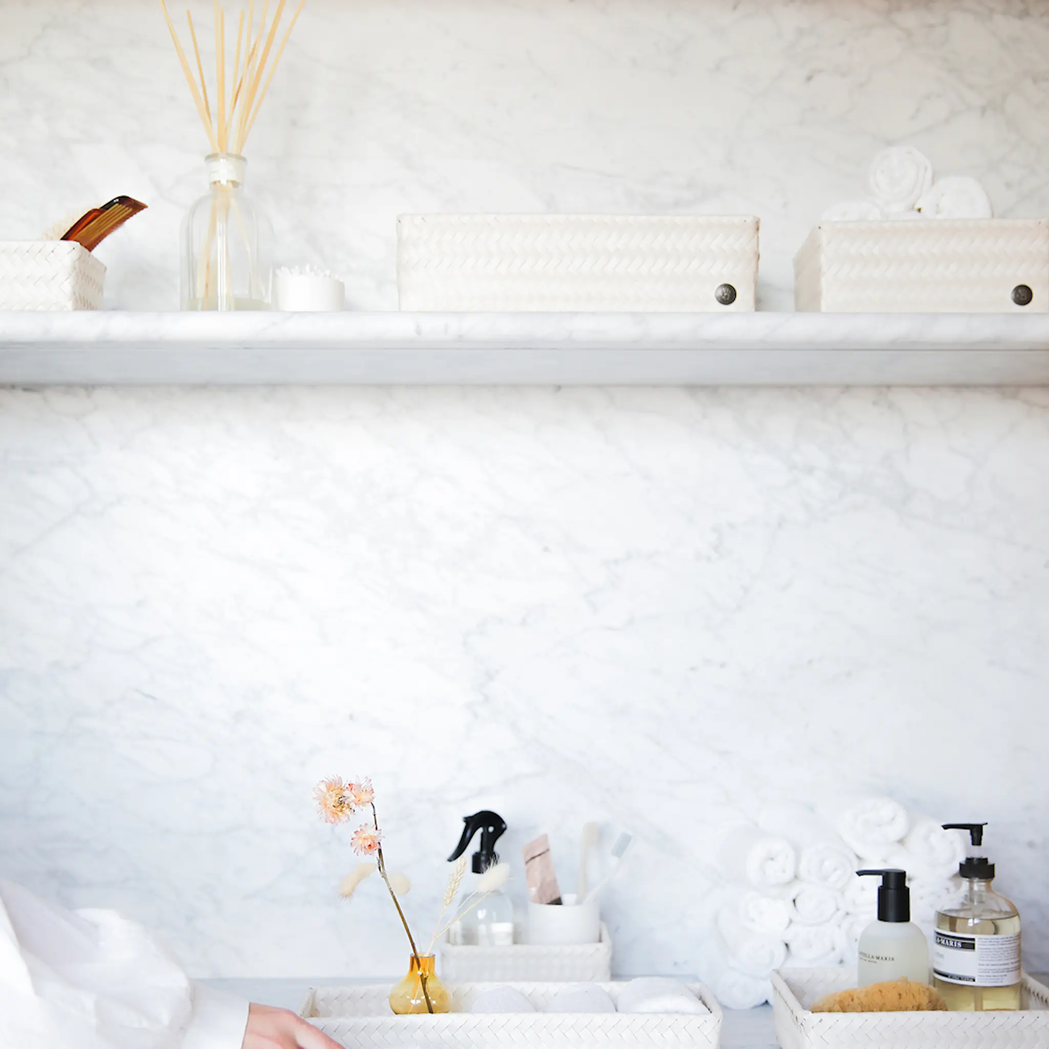 Handed By Fit stor förvaringskorg 36x24x10 cm champagne