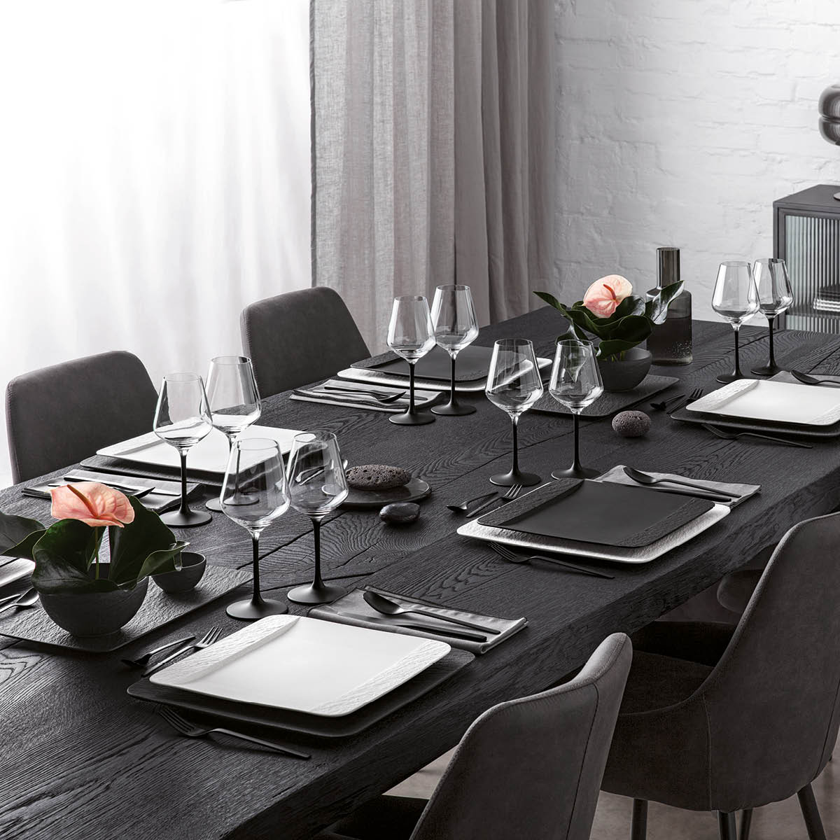 Villeroy & Boch Manufacture Rock Punaviinilasi 4 kpl Kirkas/Musta