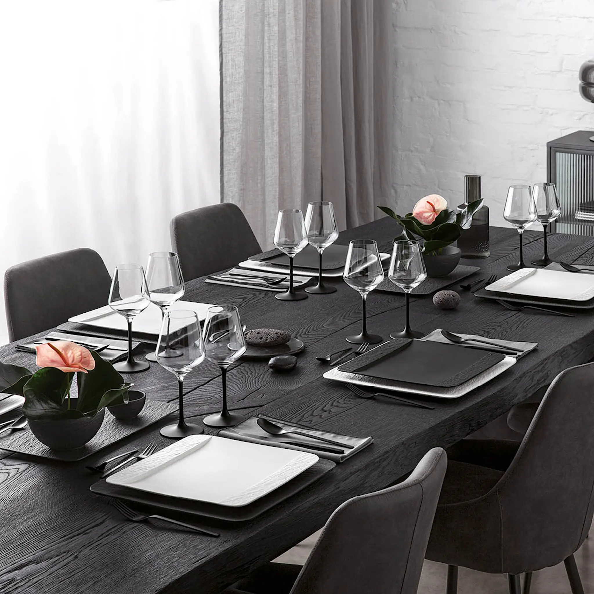 Villeroy & Boch Manufacture Rock Punaviinilasi 4 kpl Kirkas/Musta