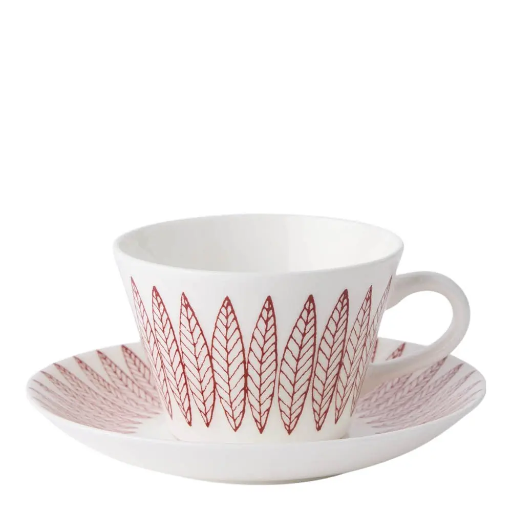 Salix Rød kaffekopp med skål 15 cl
