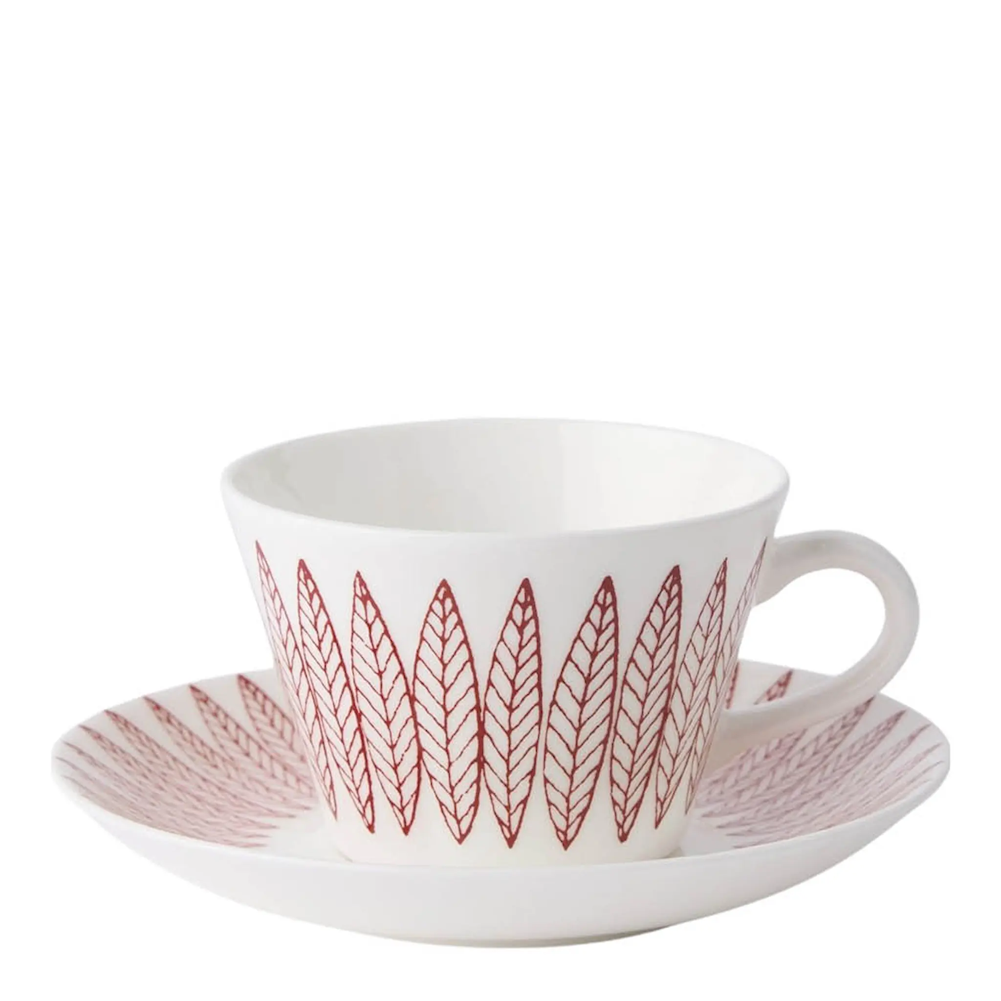 Gustafsberg Salix Rød kaffekopp med skål 15 cl