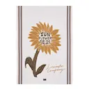 Kökshandduk med solros i bomull 70x50 cm vit/beige