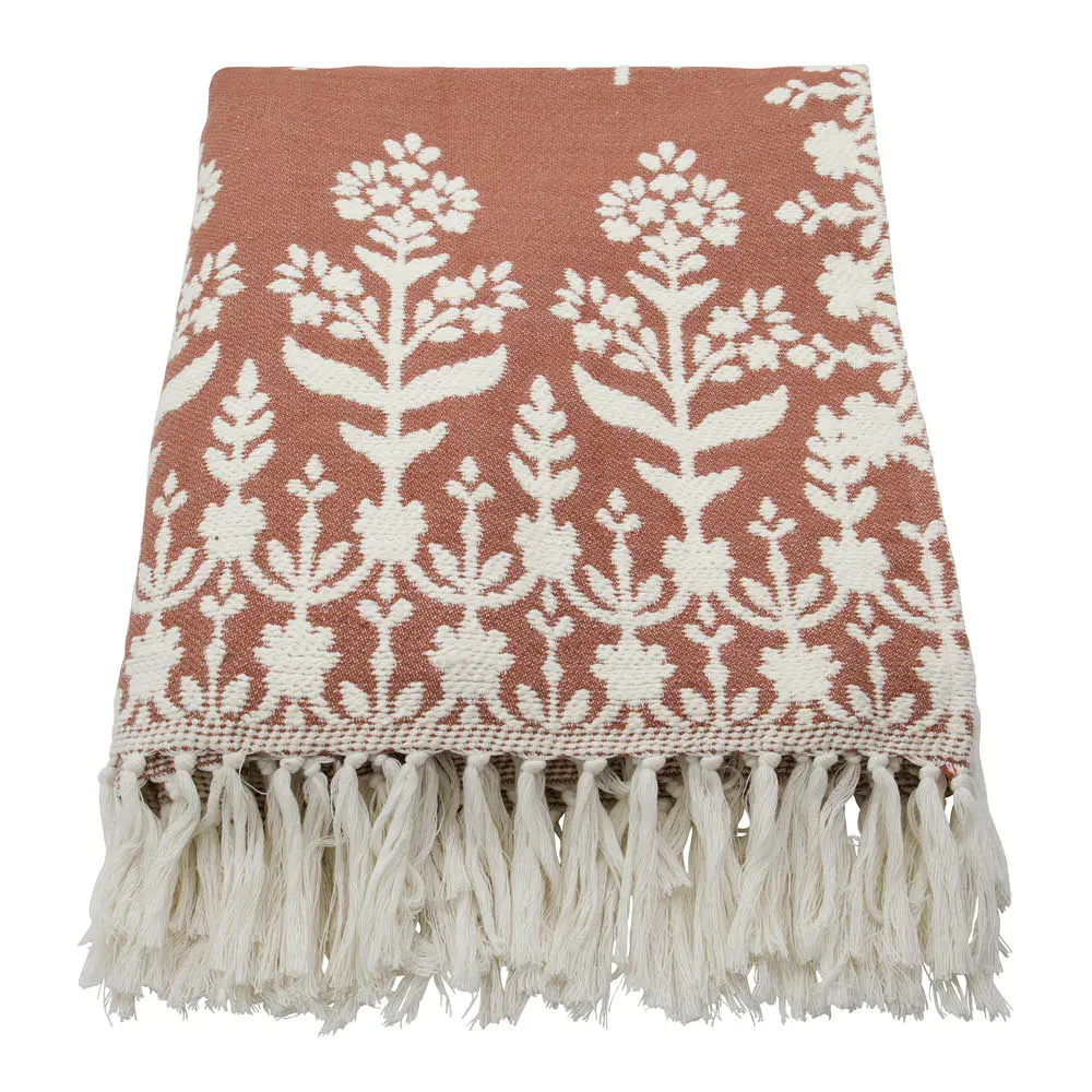 Mazzo pledd i bomull 200x150 cm brun