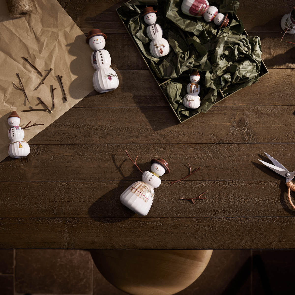 Kähler Hammershøi Christmas figur 2-pack snöpojke &amp; snöflicka vit