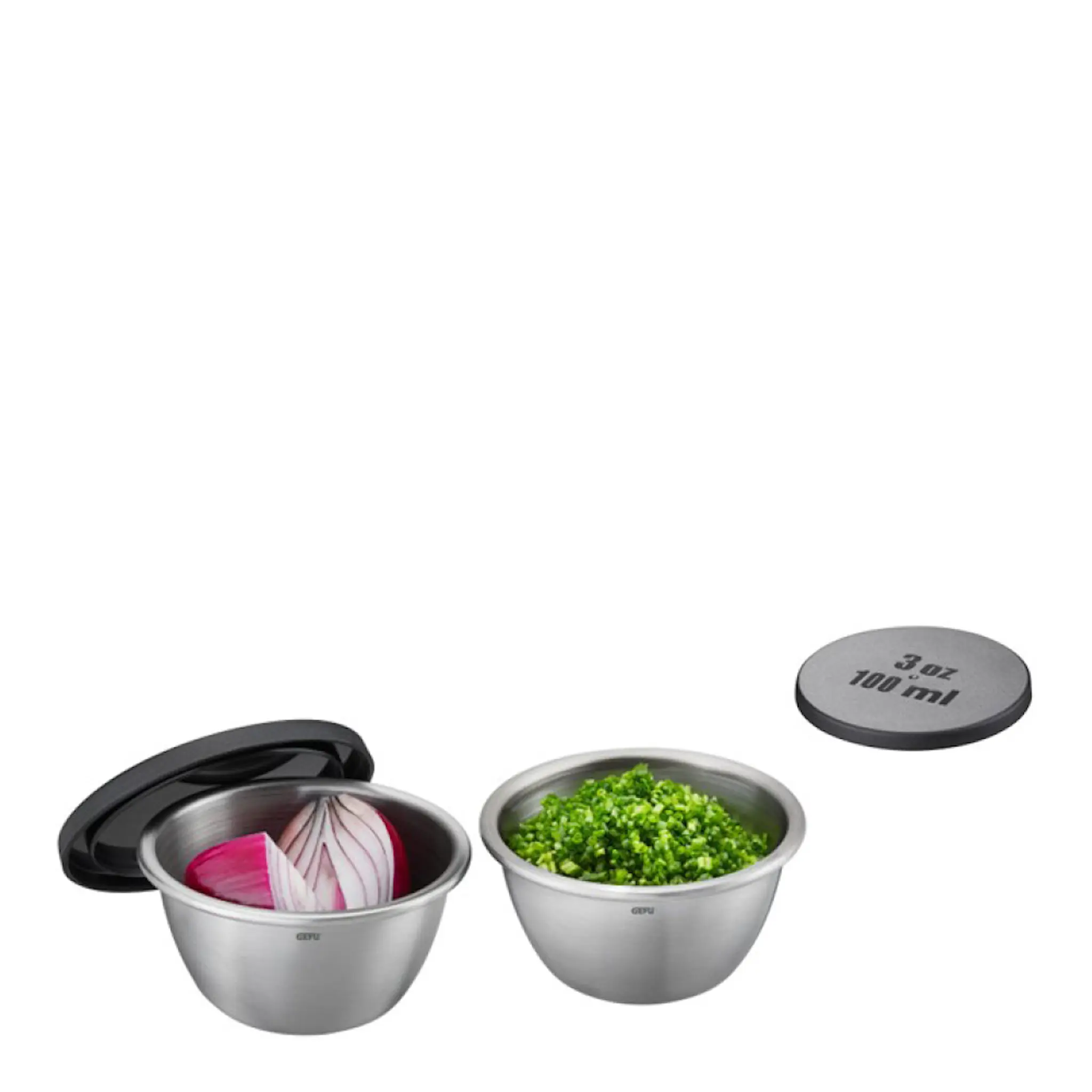 Gefu Rino skålset 2-pack 10 cl stål/svart