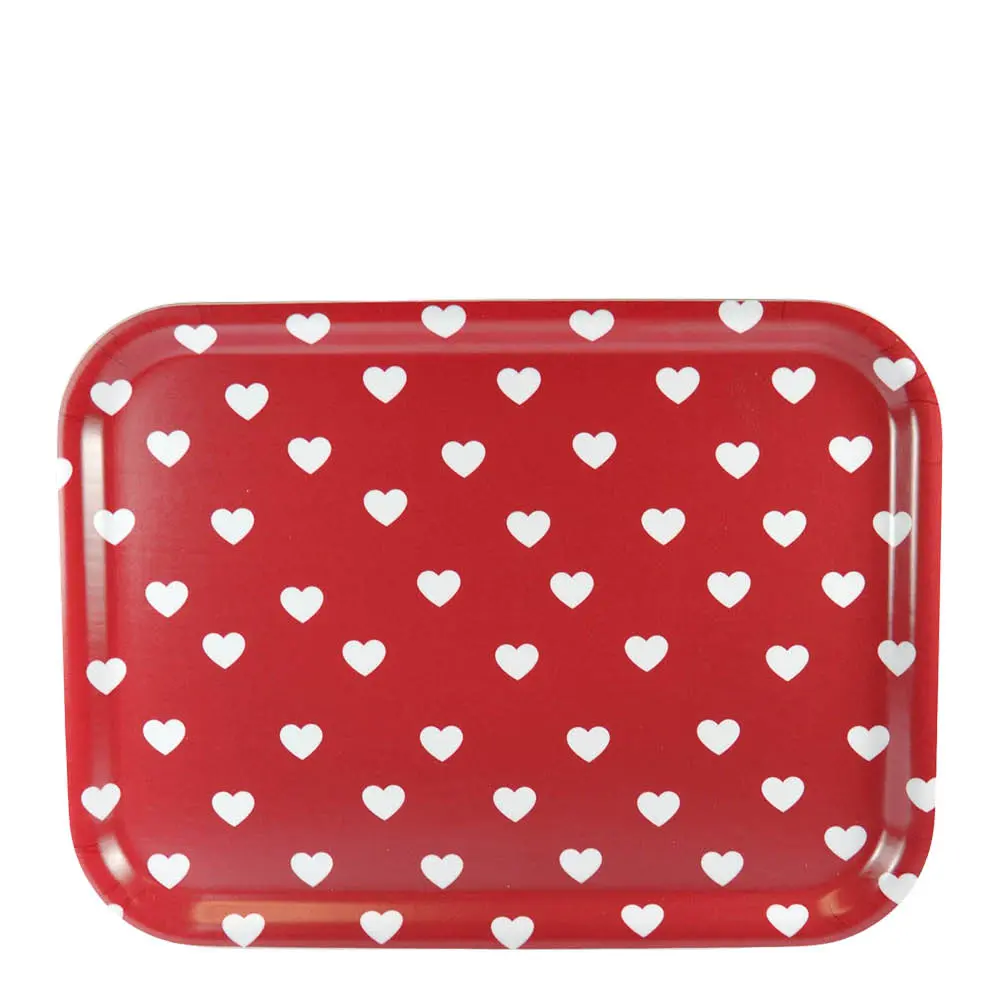 Tarjotin sydän 27x20 cm Punainen/Valkoinen