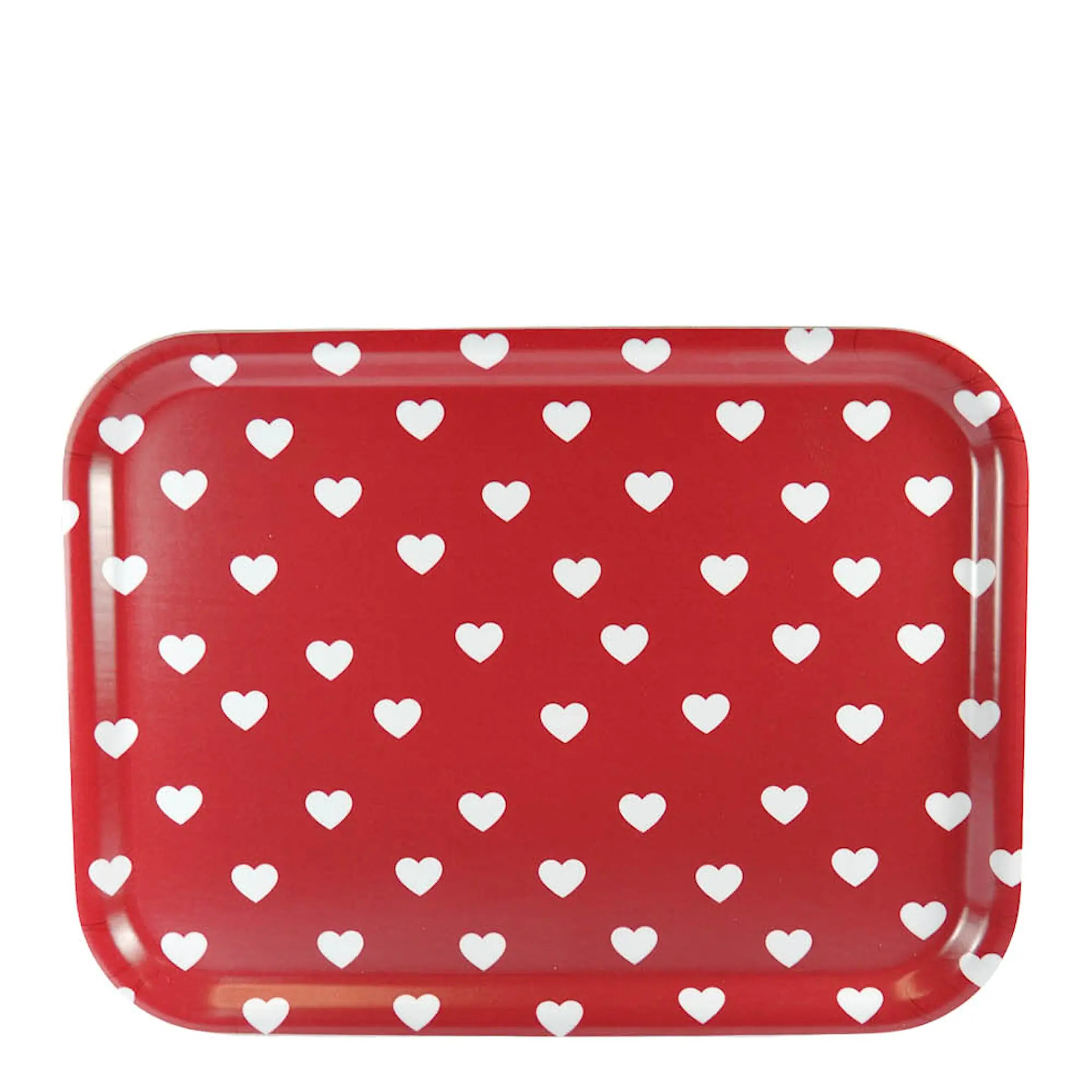Mellow Design Bordbrikke 27x20 cm hjerter rød/hvit