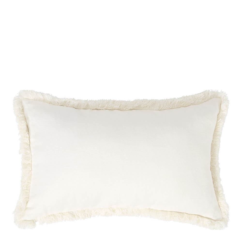 Lexington Kudde linne/bomull med fransar 50x50 cm vit