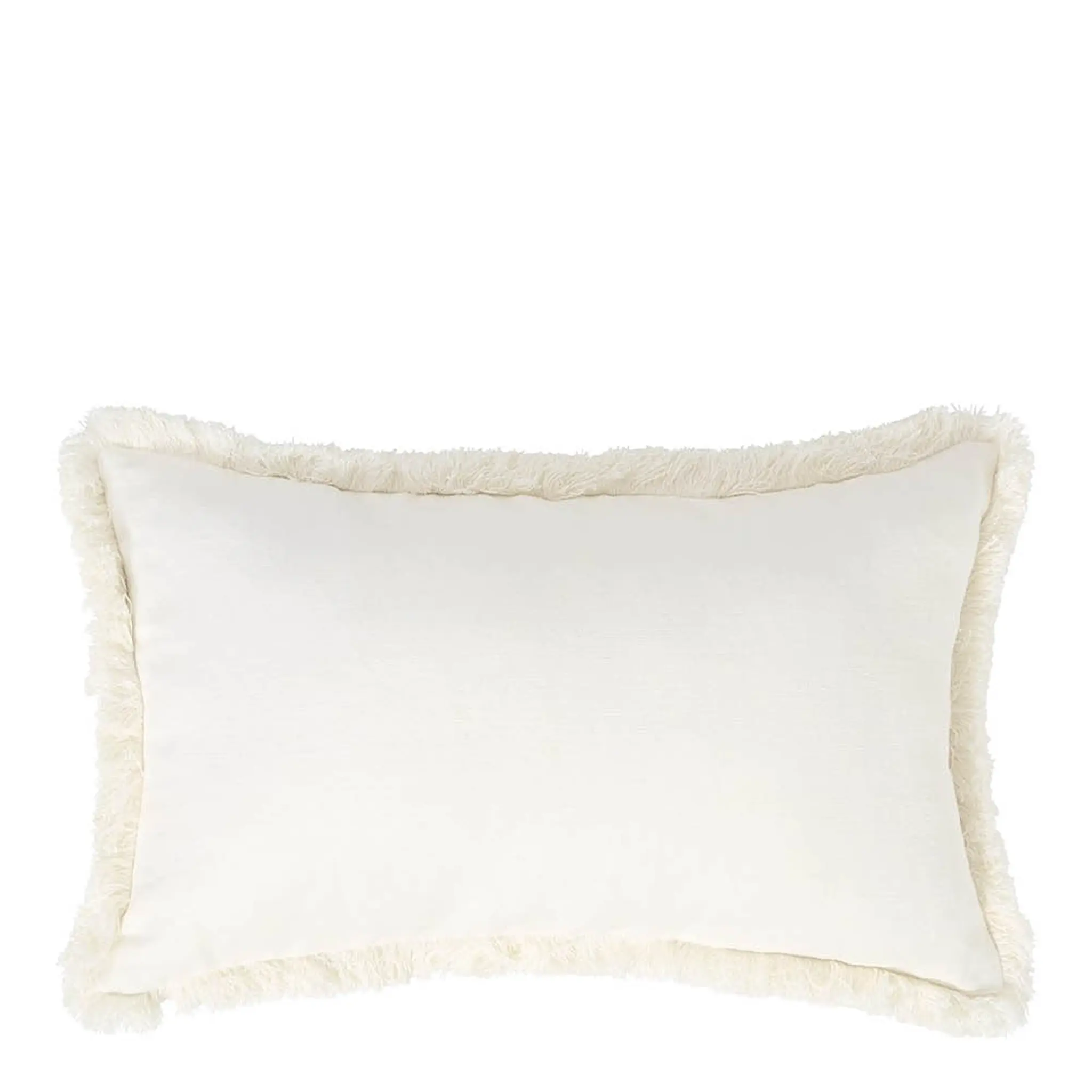 Lexington Kudde linne/bomull med fransar 50x50 cm vit