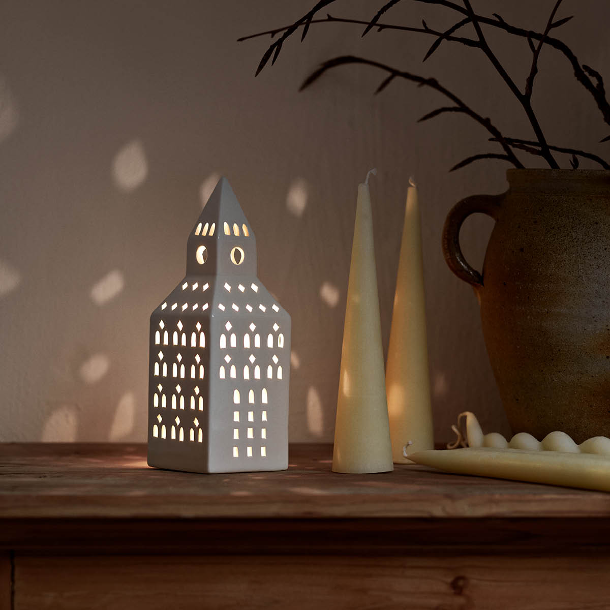 Kähler Urbania lyshus 20 cm kirketårn