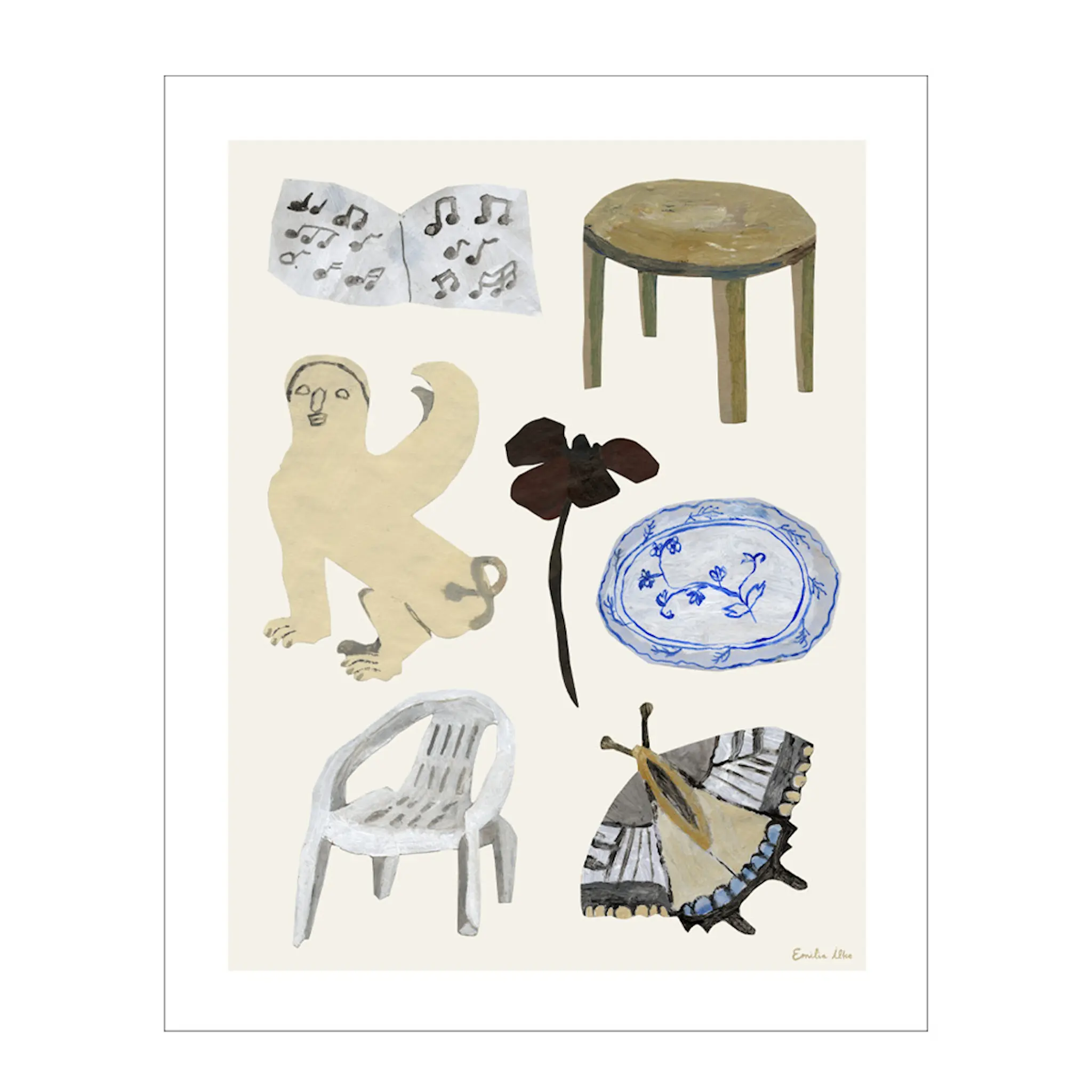 Åry Cervera x Emilia Ilke poster 40x50 cm Ltd beige