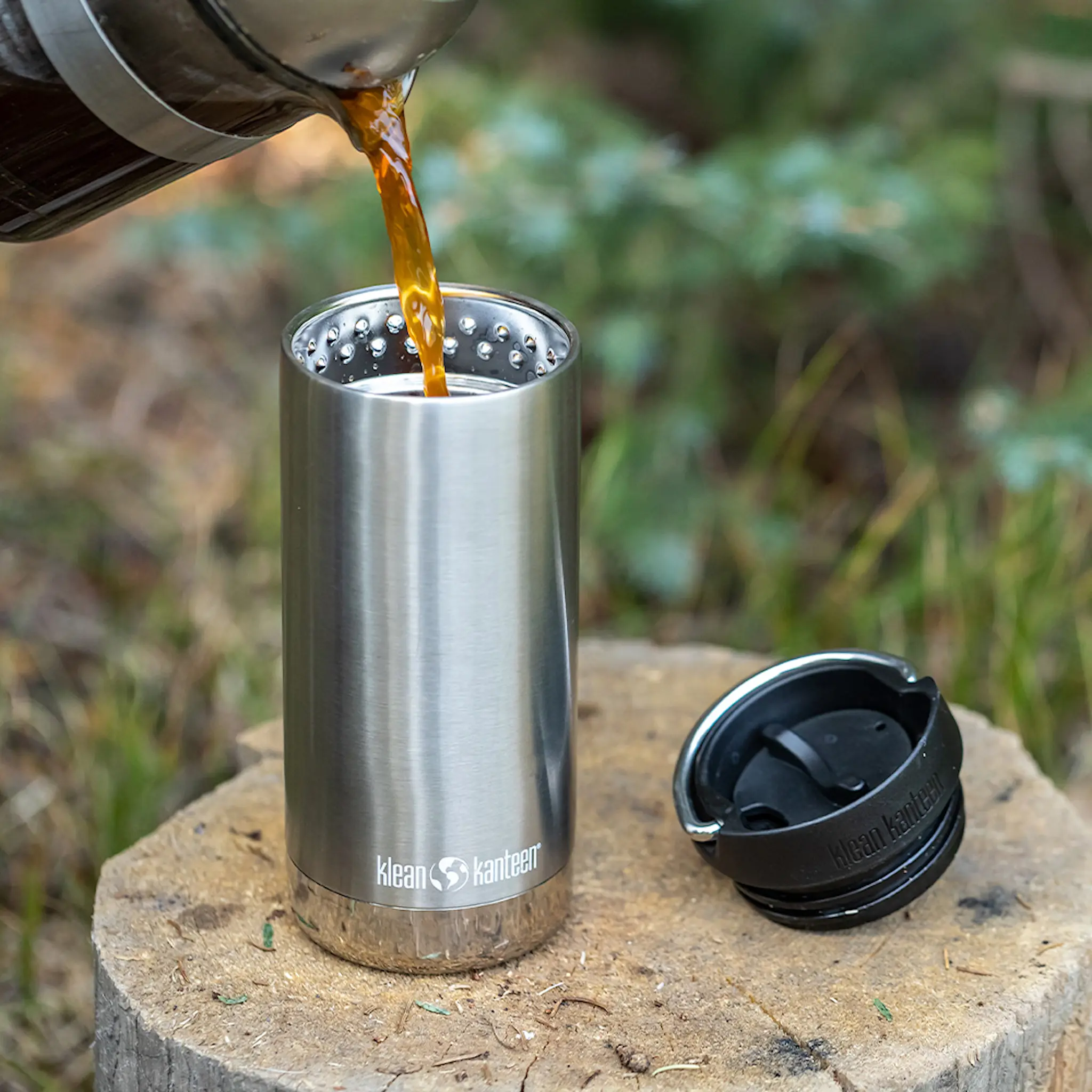 Klean Kanteen TKWide termosmugg 35 cl med cafélås Borstat stål