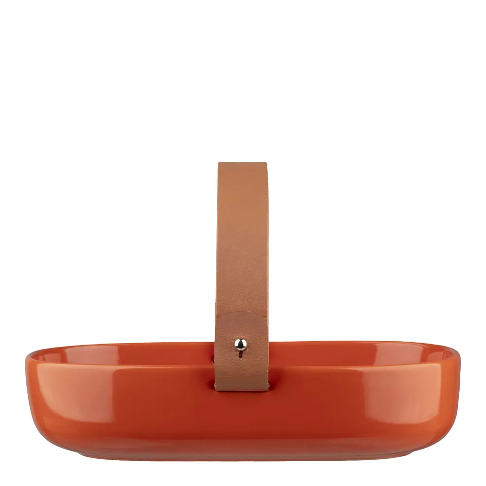 Oiva serveringsfat m/hank 20x13,5 cm terra/oransje