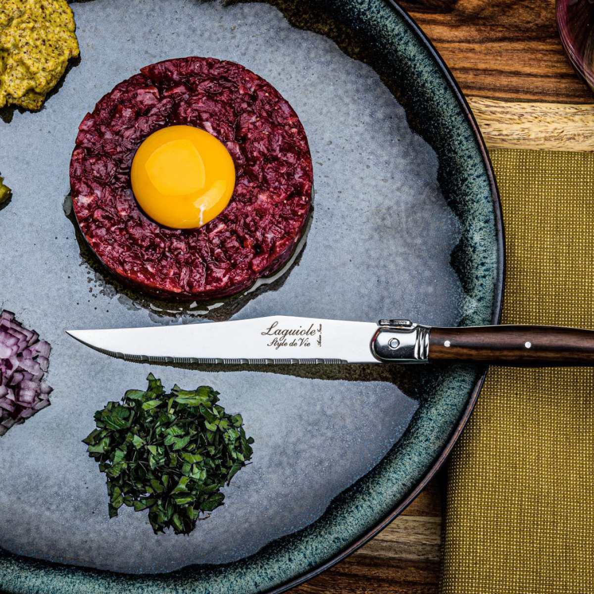 Laguiole Style de Vie Biffkniver 23 cm 6 stk dark wood