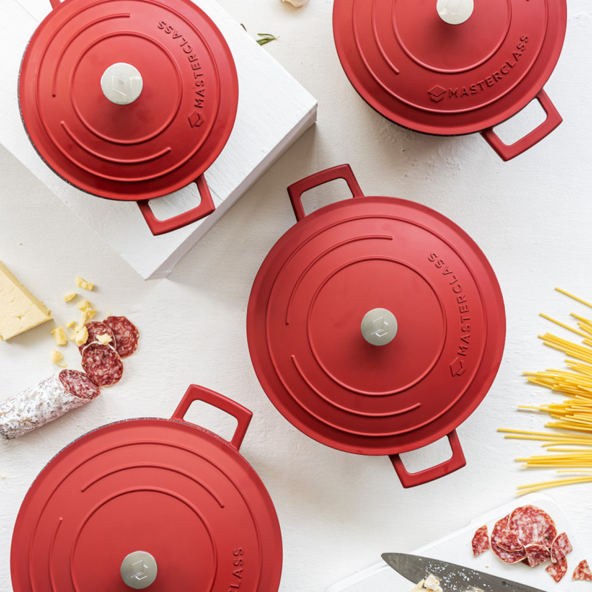 MasterClass Cast Aluminium gryta 5 L röd