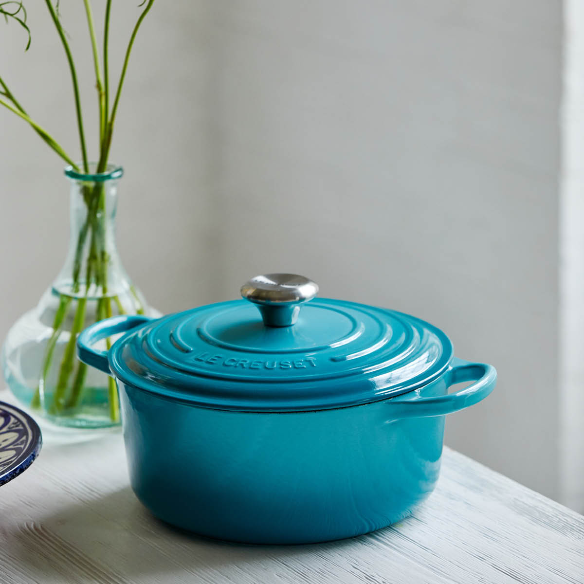 Le Creuset Signature Valurautapata pyöreä 24 cm 4,2 L Caribbean