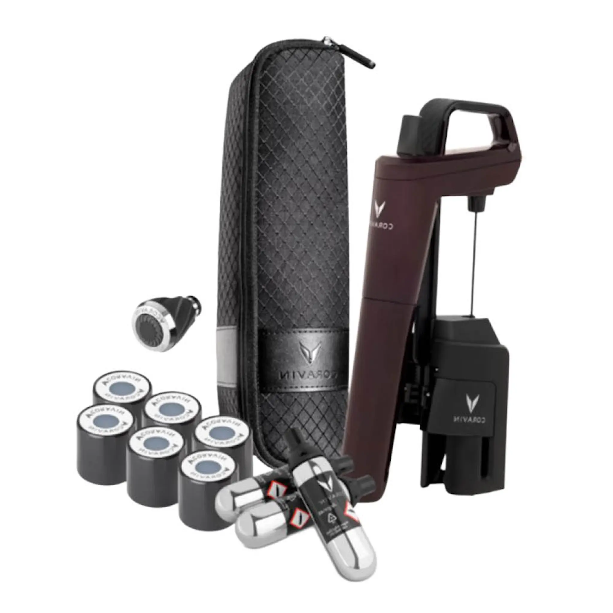 Coravin Timeless Six+ vinkonserveringssystem i väska 12 delar röd