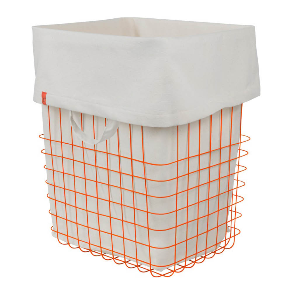 Mette Ditmer STORE-IT metallkorg med canvaspåse 40x32x50 cm orange