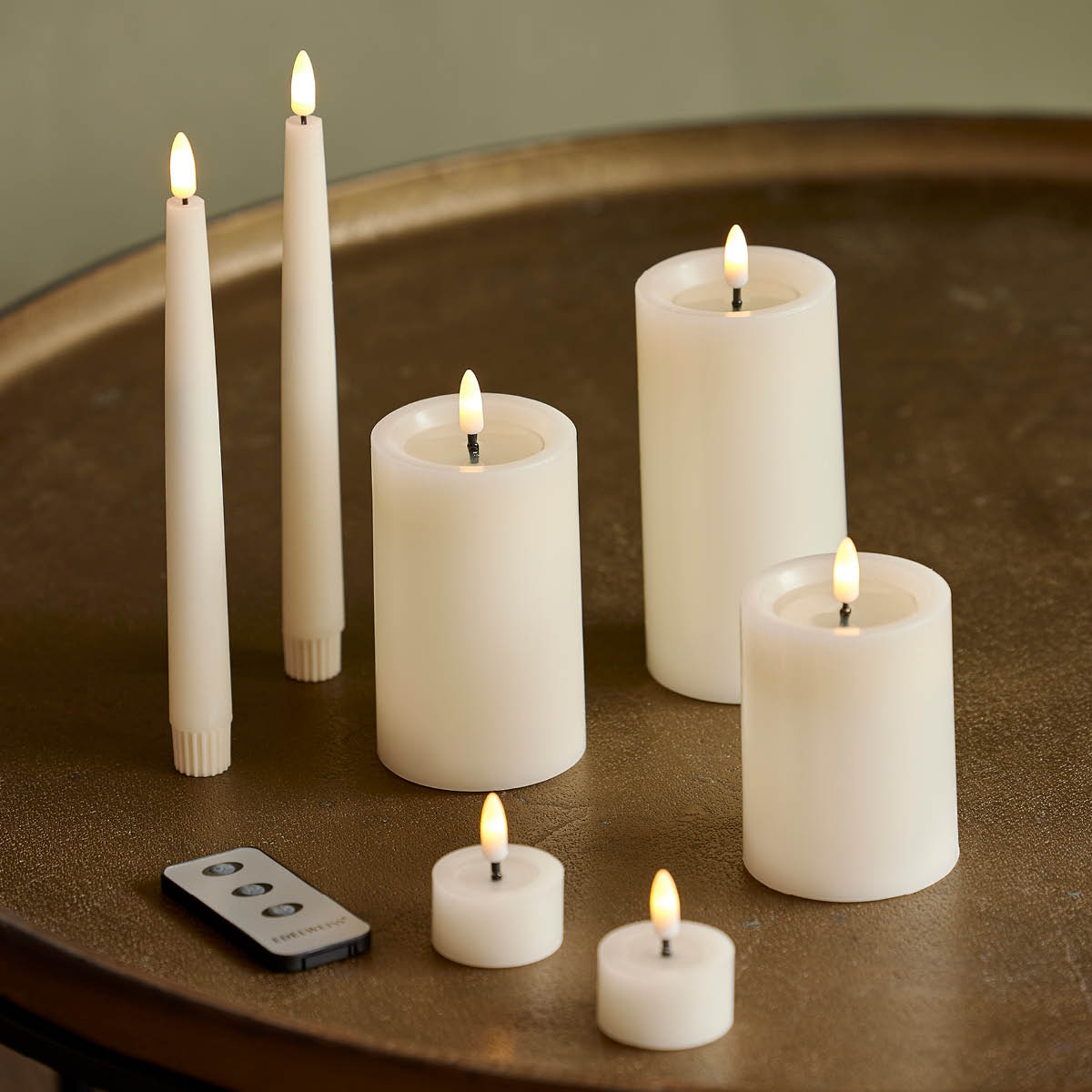 Edelweiss LED blockljus 7,5x10 cm ivory