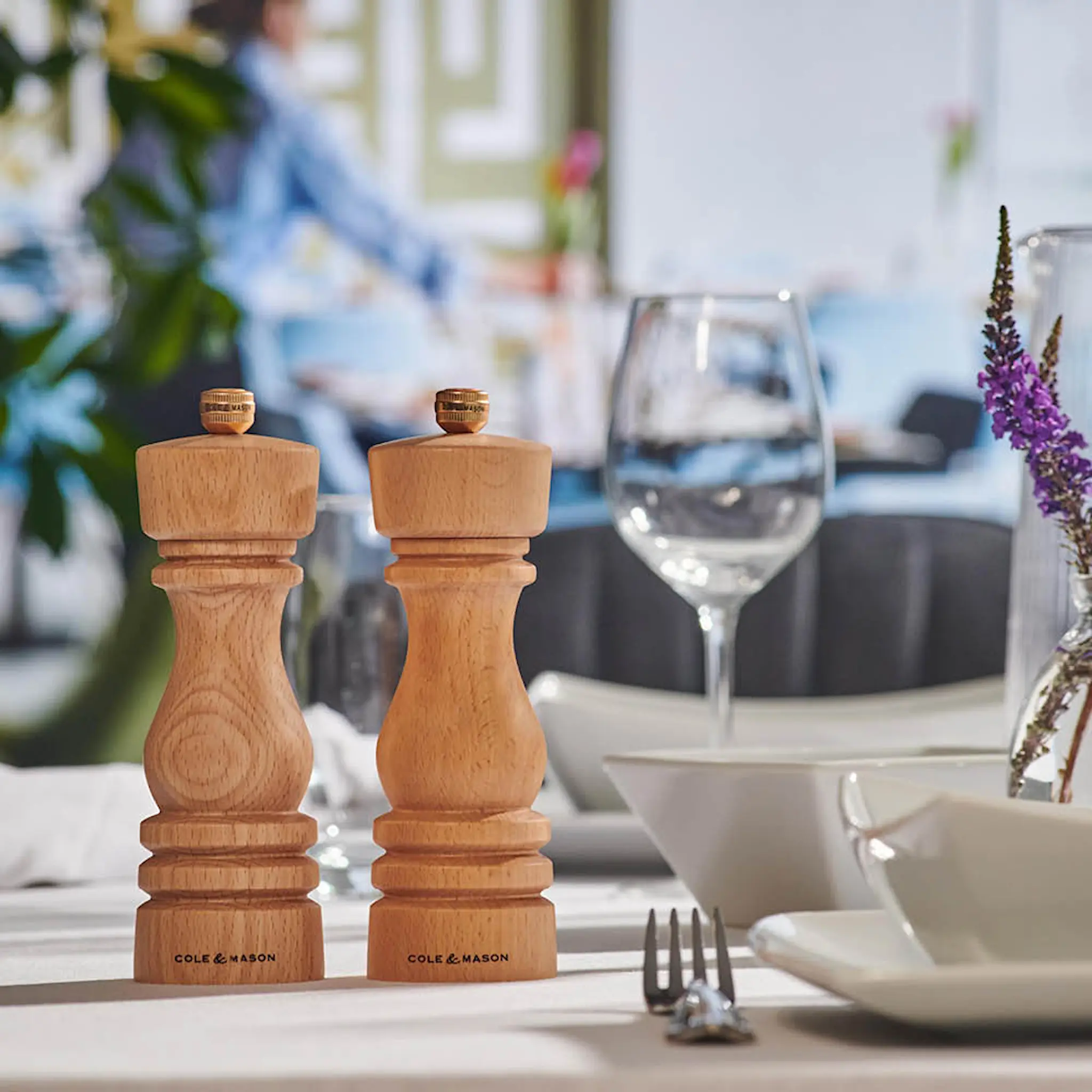 Cole & Mason London salt- og pepperkvern 18 cm 2 stk bøk