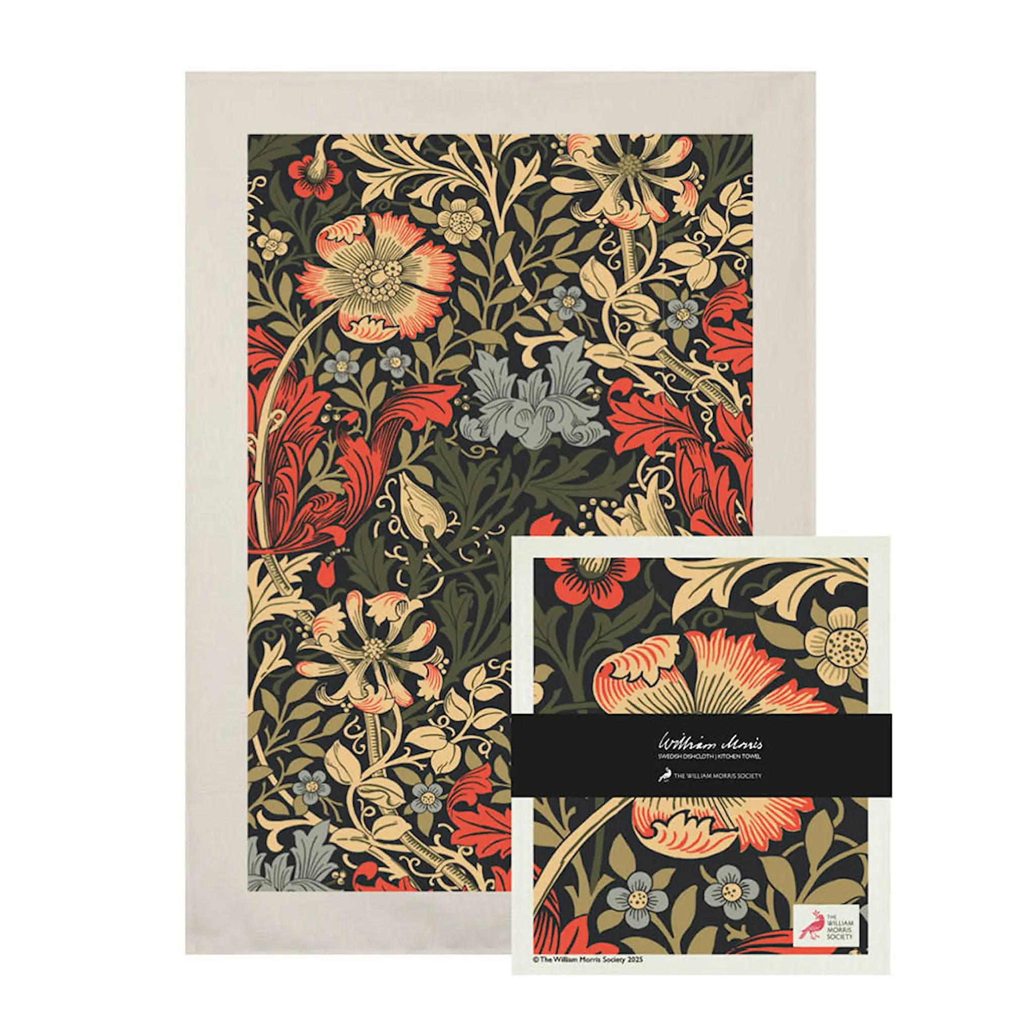 Citronelles William Morris Käsipyyhe ja tiskirätti Compton Blue