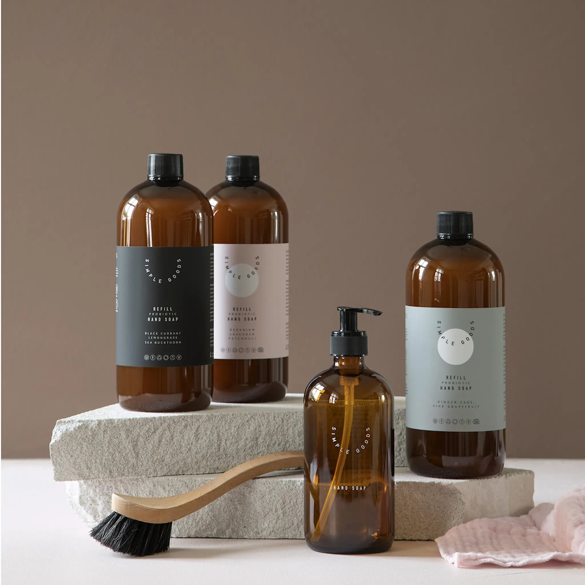 Simple Goods Empty Glass Bottle Saippuapumppu 500 ml Hand Soap