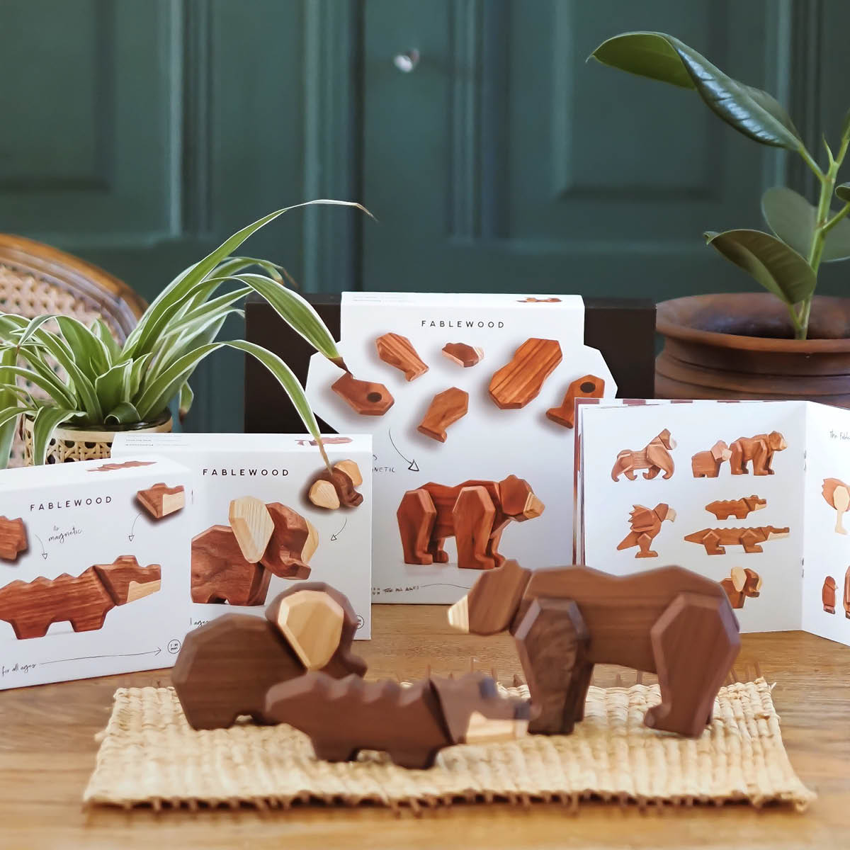 FableWood Puufiguuri Krokodiili 6 cm Pähkinä/Saarni