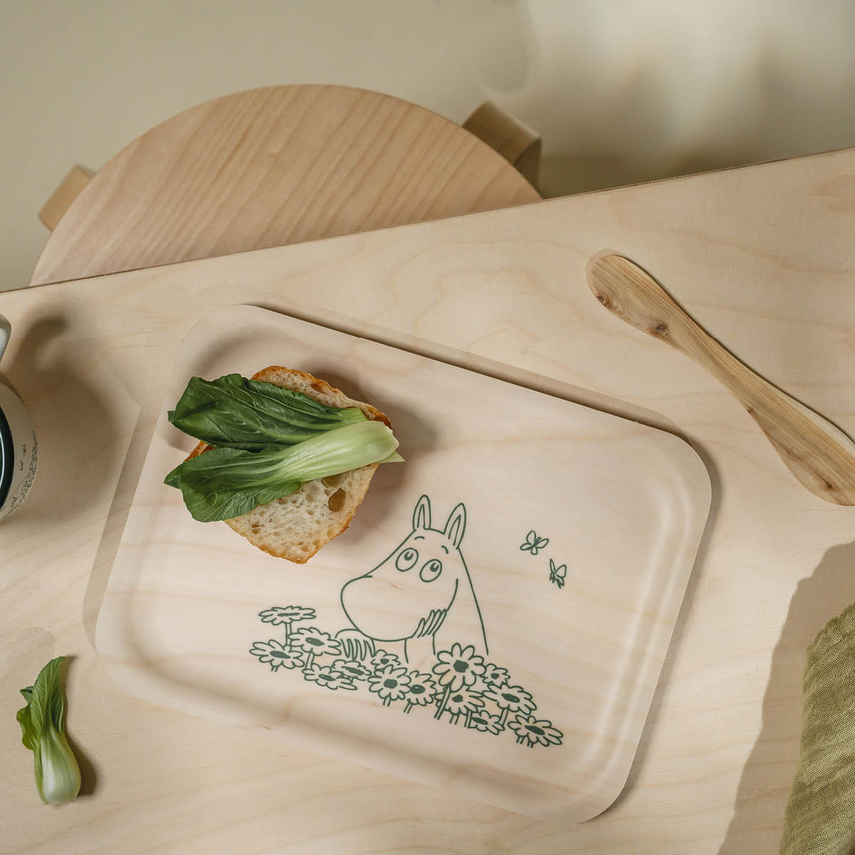 Muurla Muumi Tarjotin kesäflirtti 27x20cm Valkoinen