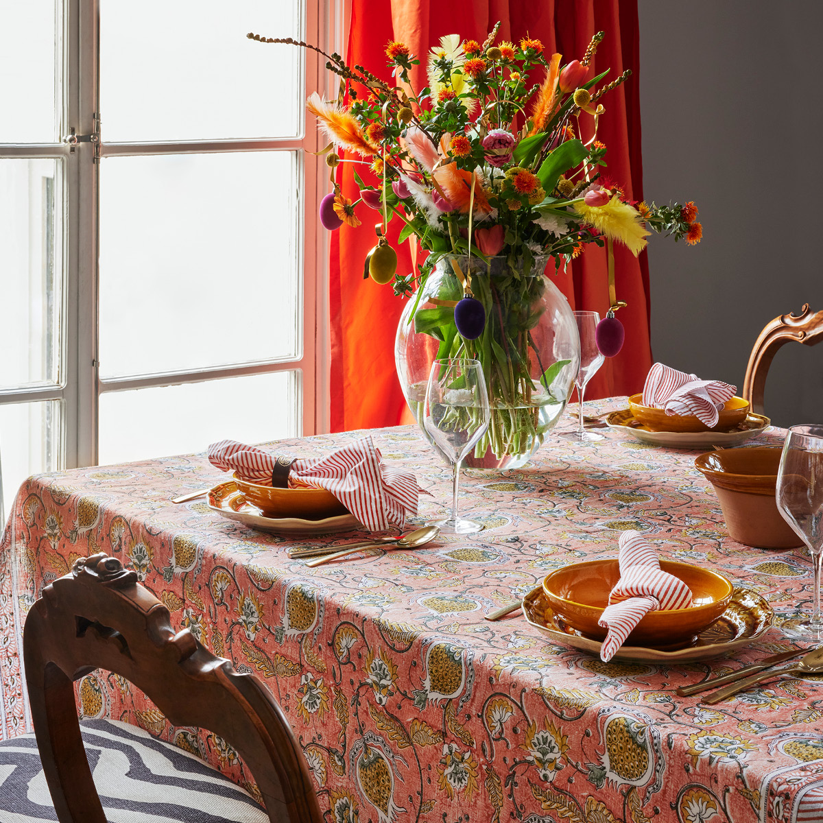 Chamois Pomegranate linneduk 150x230 cm orange