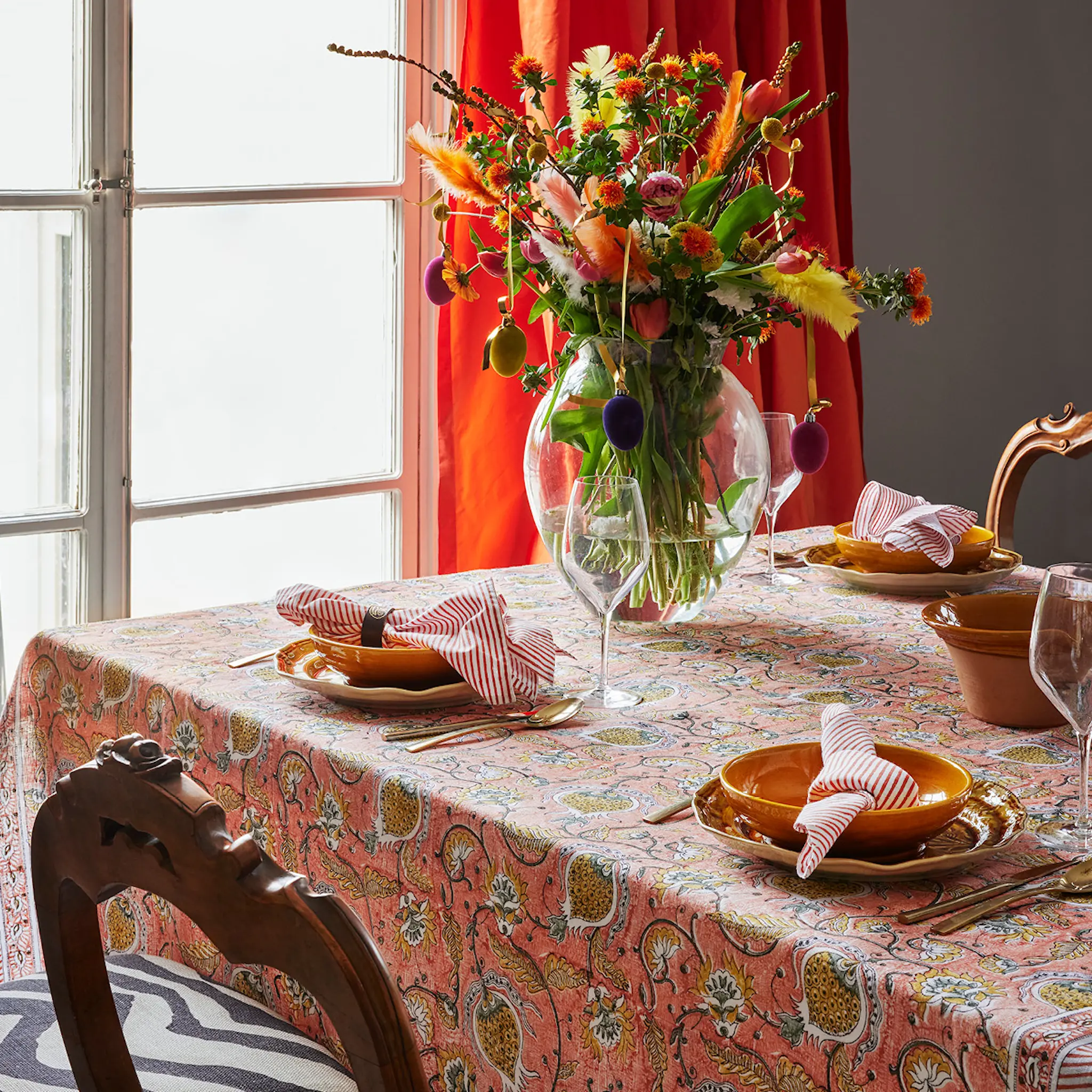 Chamois Pomegranate linneduk 150x230 cm orange