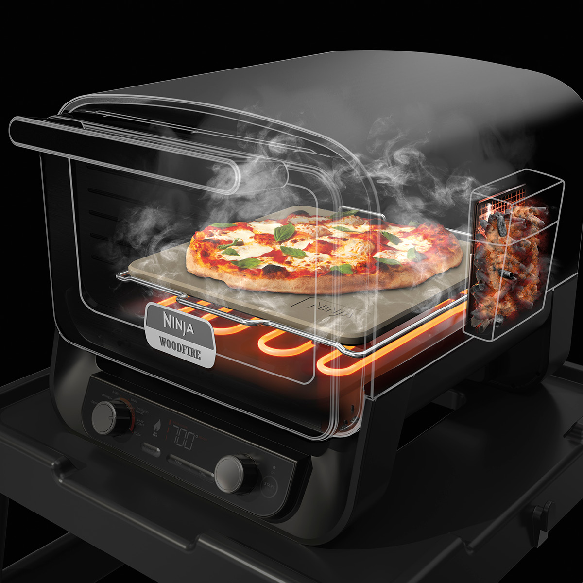 Ninja Woodfire elektrisk ugn för utomhusbruk 2400W