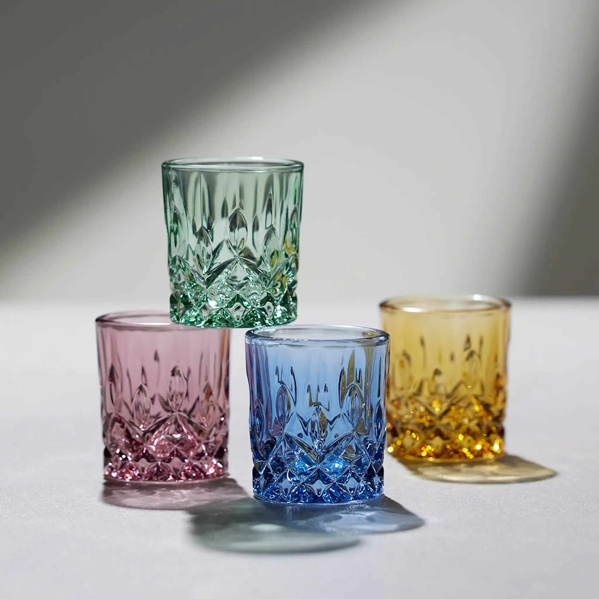 Lyngby Glas Sorrento Shotglas 4 cl 4-pack Blå