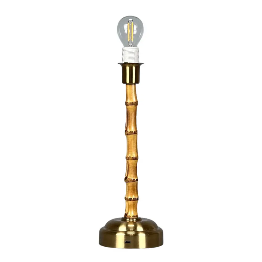 Antibes bordlampe oppladbar 32 cm brun/gull