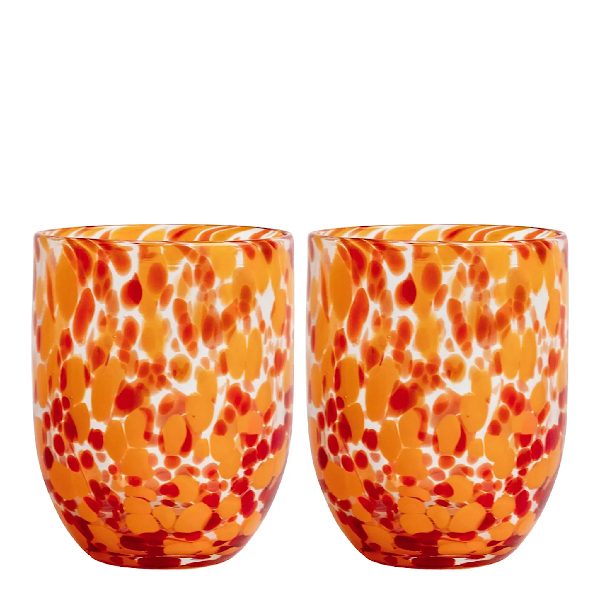 ByOn Messy glas 30 cl 2-pack röd/orange
