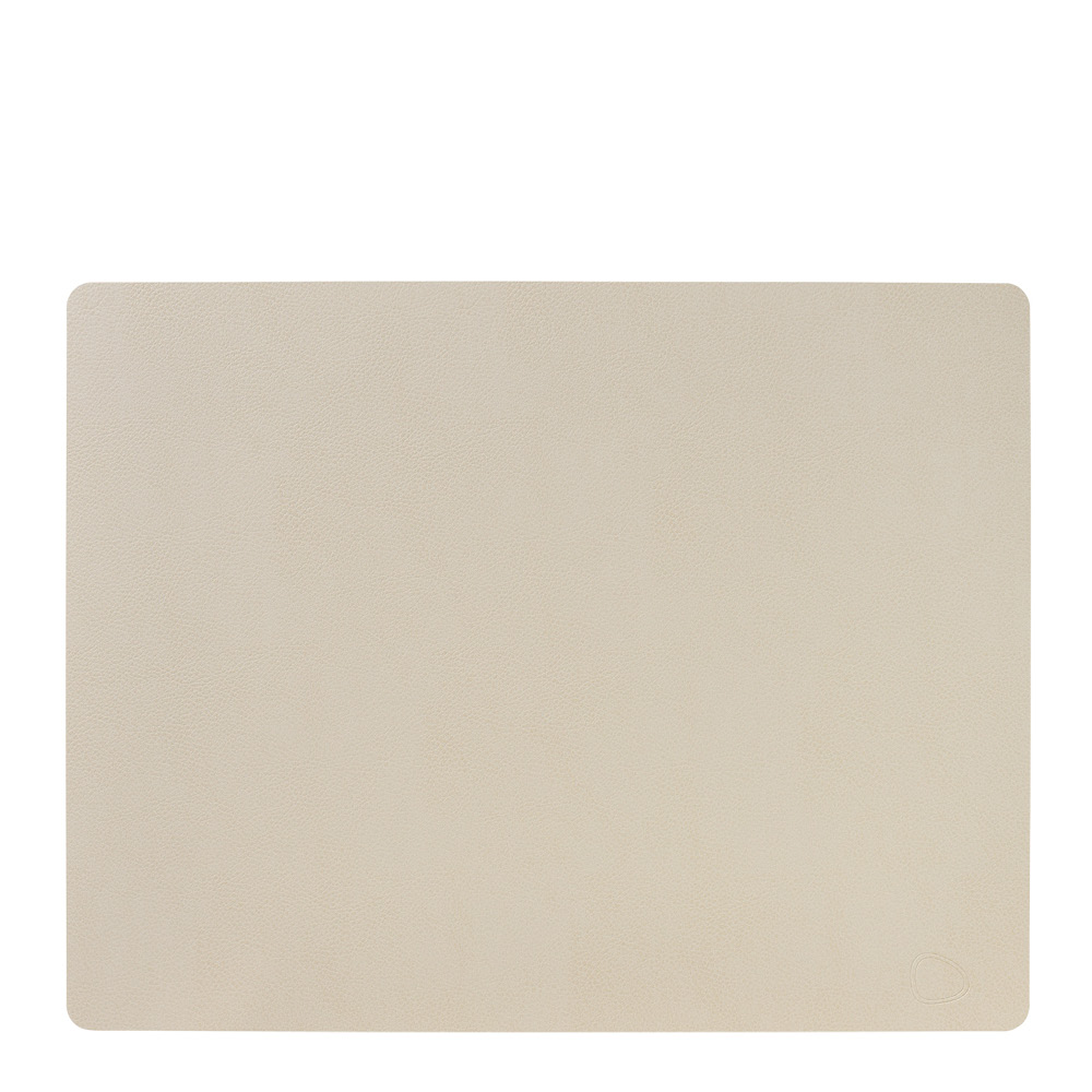 LIND DNA - Square Leather Serene Pöytätabletti 35x44 cm Cream
