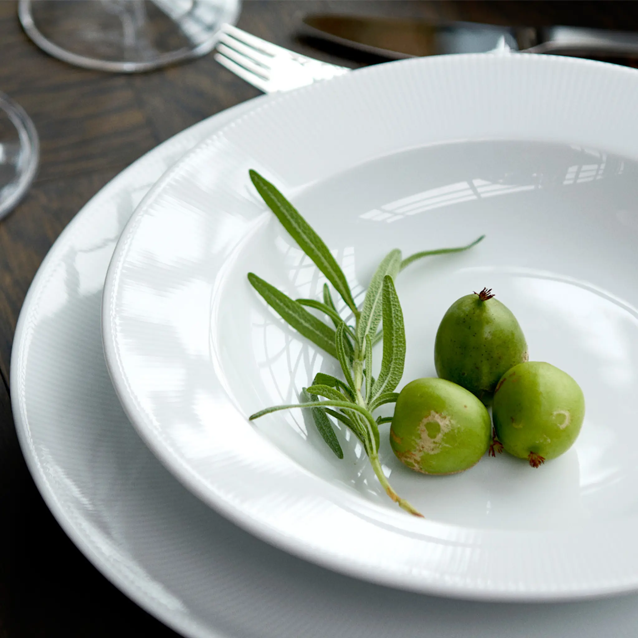 Pillivuyt Eventail Syvä lautanen 22 cm Valkoinen