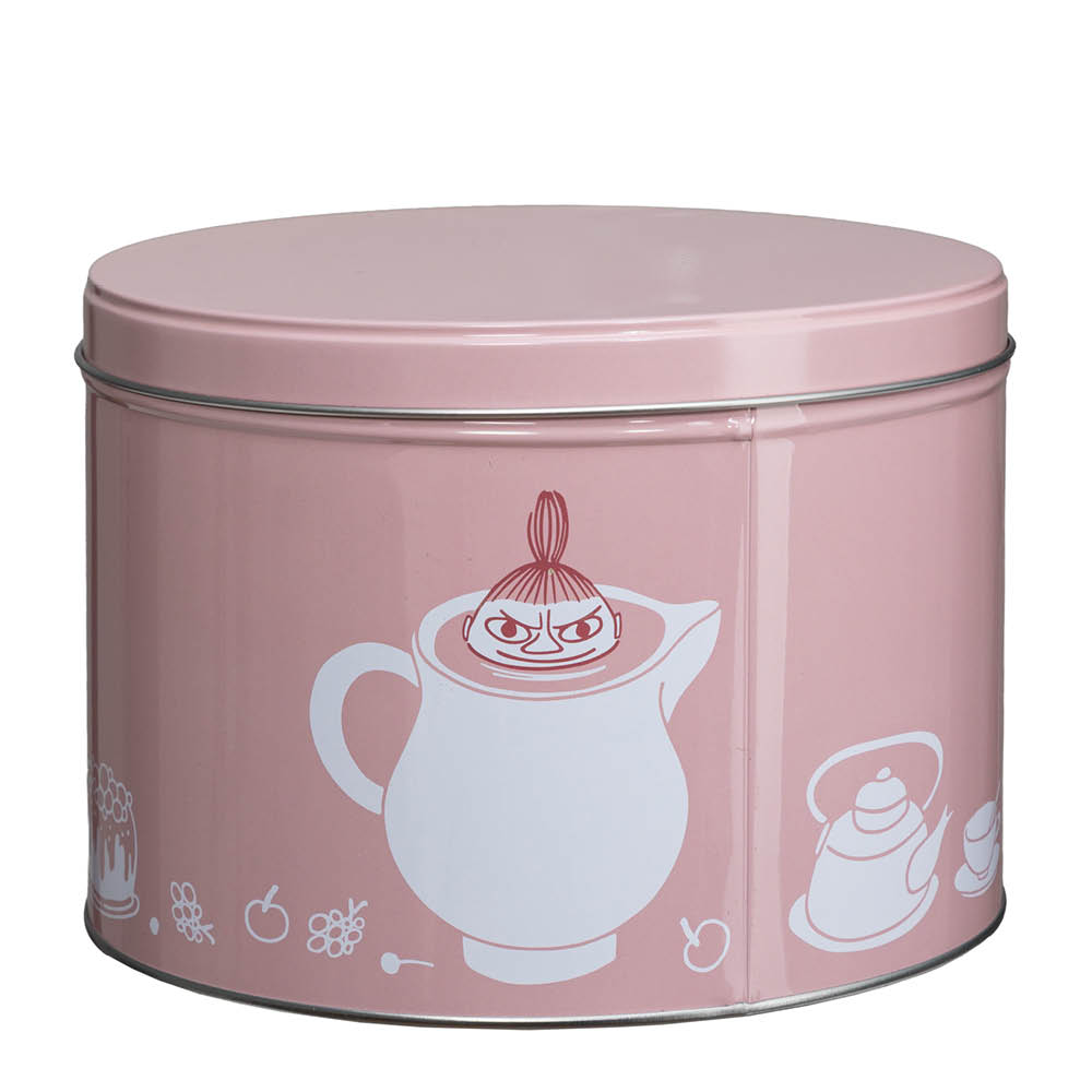 Martinex Mumin stapelbar plåtburk 1,5 L Lilla My röd