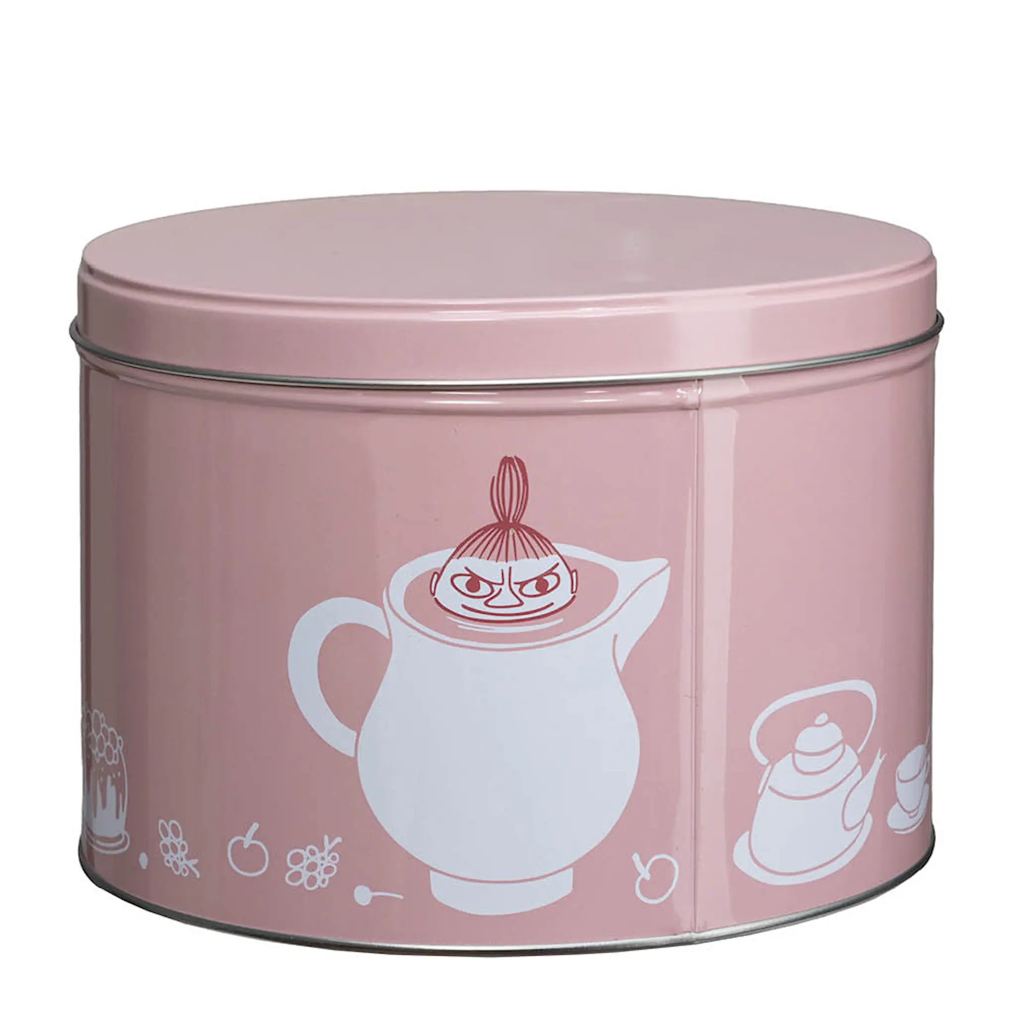 Martinex Mumin stapelbar plåtburk 1,5 L Lilla My röd