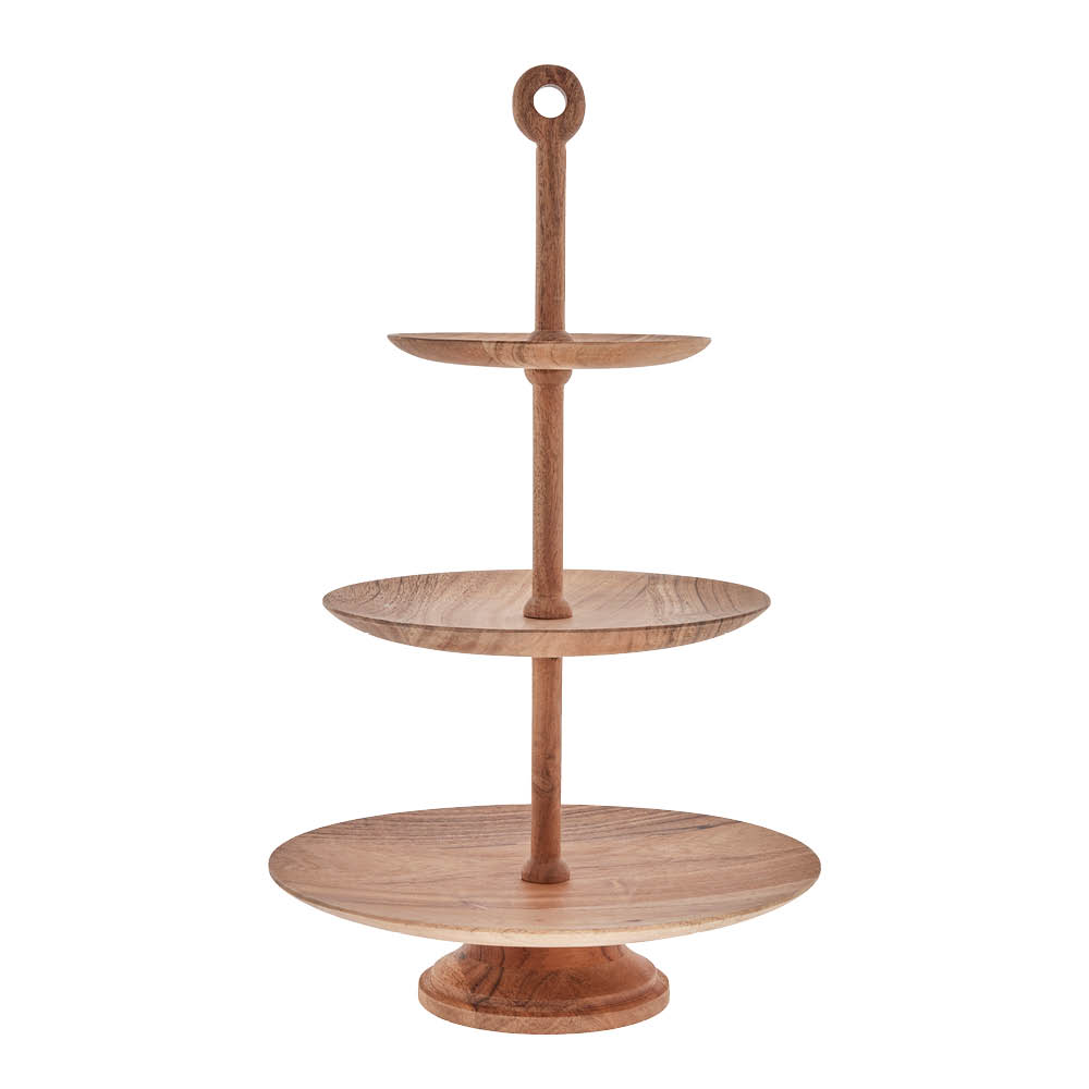 Lene Bjerre Merle våningsfat 44 cm akacia