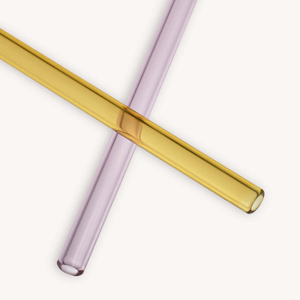 Kosta Boda Sugerør 20 cm 2 stk rosa/gul